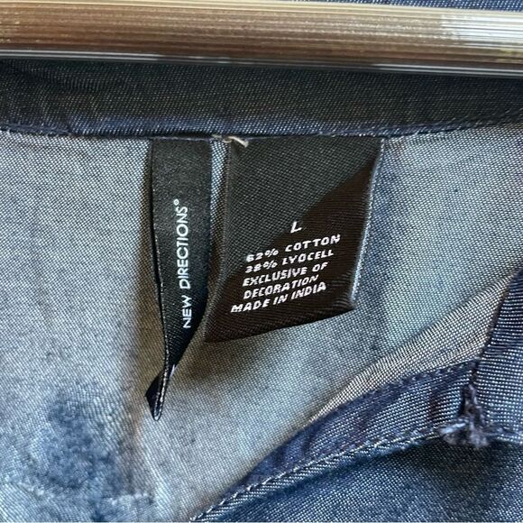 New Direction Women's Chambray Dress Size Large - Picture 7 of 9